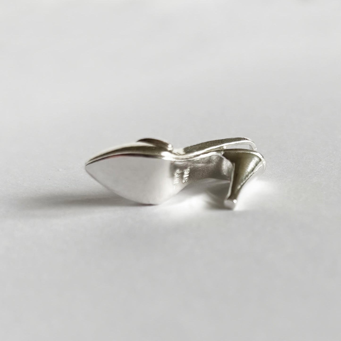3 Dimensional Stiletto shoe charm in sterling silver