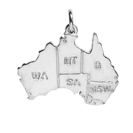 Sterling silver map of Australia charm