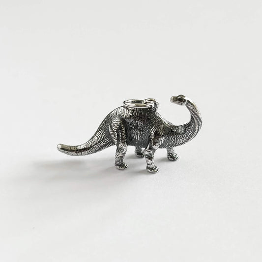 Brontosaurus Dinosaur Pendant in Sterling Silver