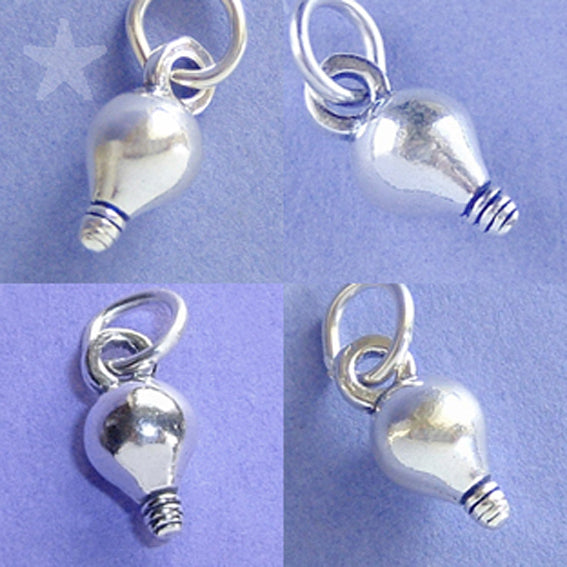 Sterling silver light bulb charm at Charmarama