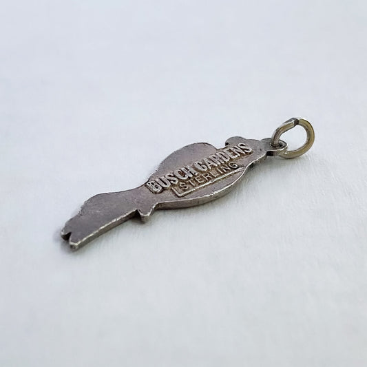 Sterling silver and enamel macaw parrot charm