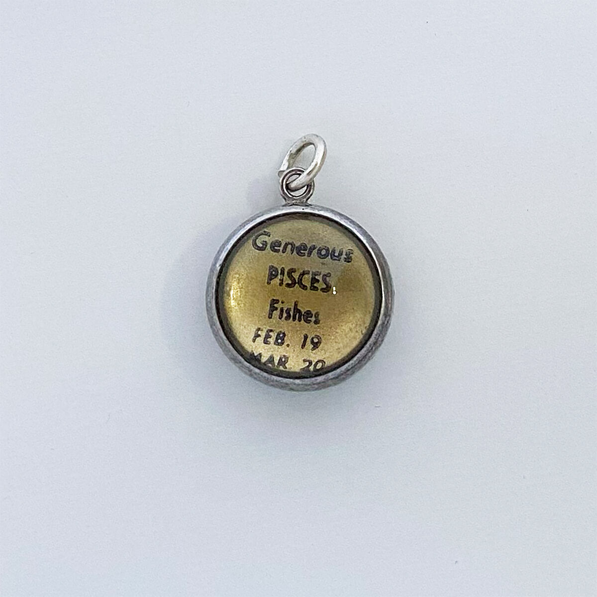 Vintage Essex Crystal Intaglio Charm Pisces Zodiac Pendant from Charmarama Charms