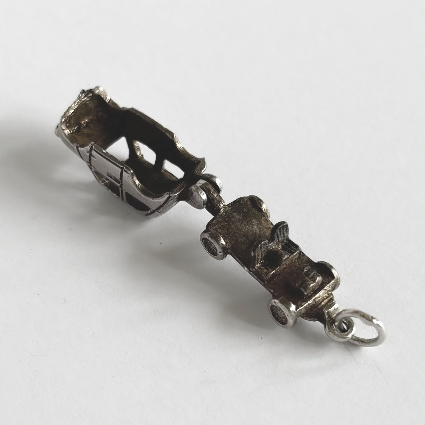 Vintage CHIM mini car charm in sterling silver opens