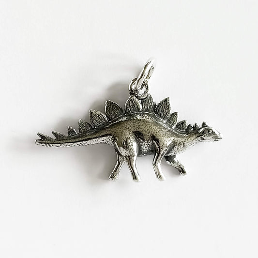 Stegosaurus Dinosaur Pendant in Sterling Silver