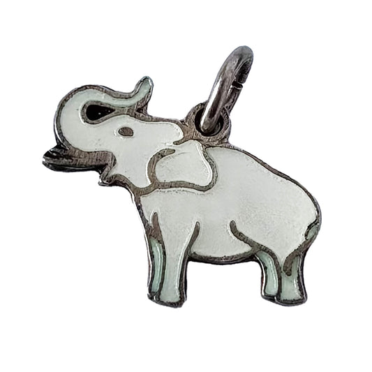 Vintage sterling silver white elephant charm by Volmer Bahner of Denmark