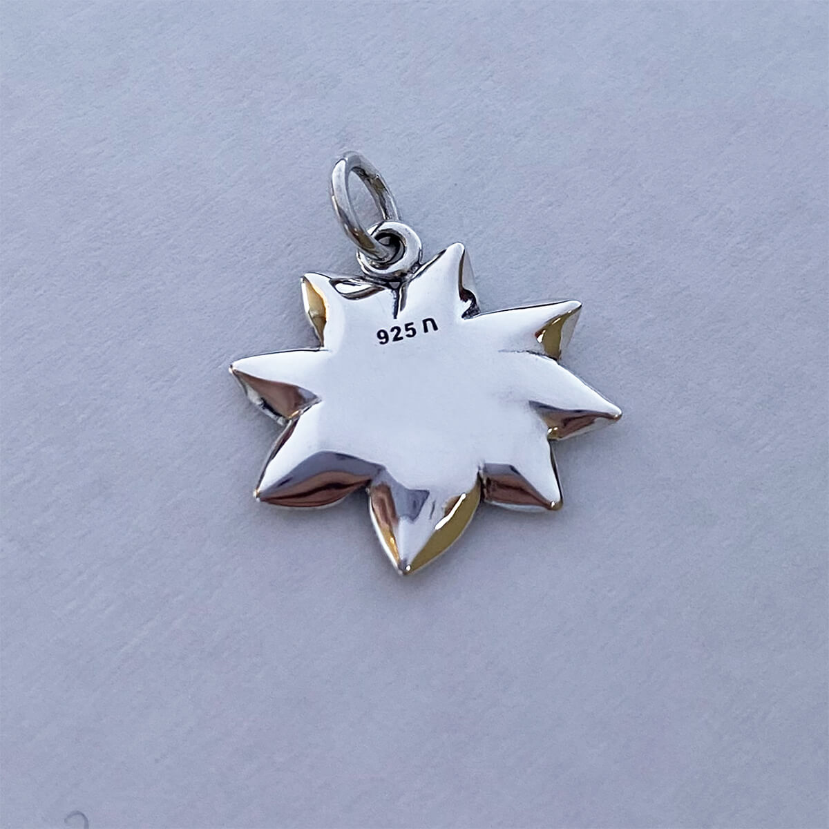 Dahlia charm in sterling silver