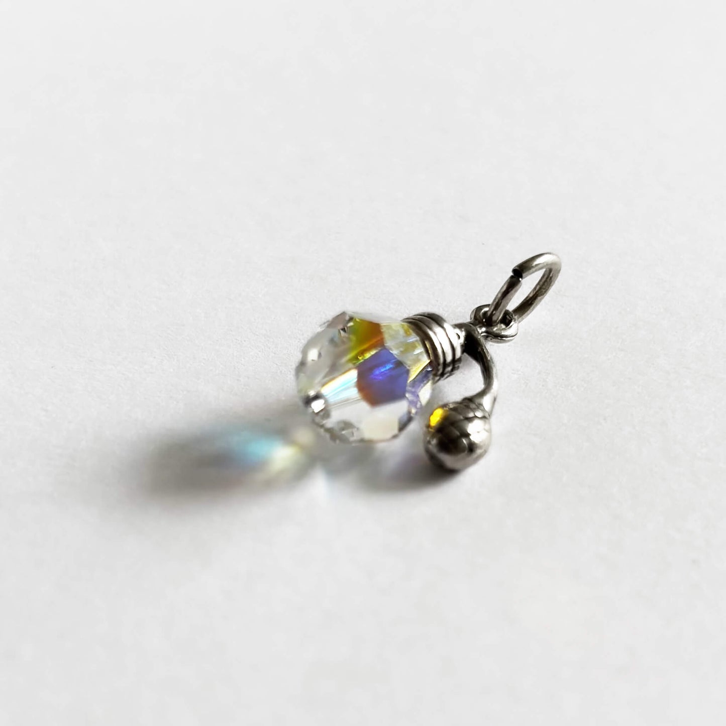 Perfume atomiser charm sterling silver and crystal pendant