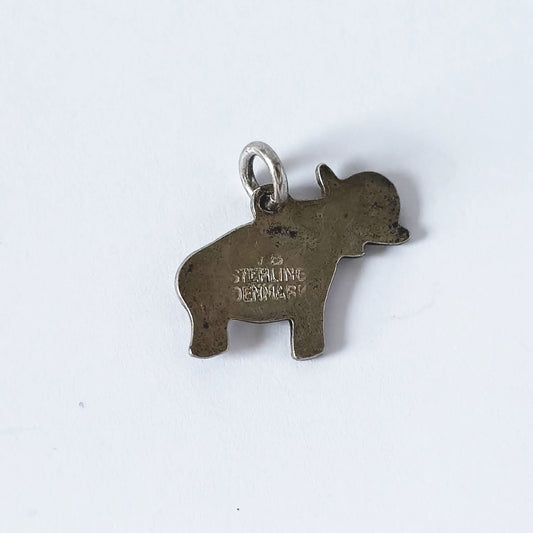 Vintage sterling silver white elephant charm by Volmer Bahner of Denmark