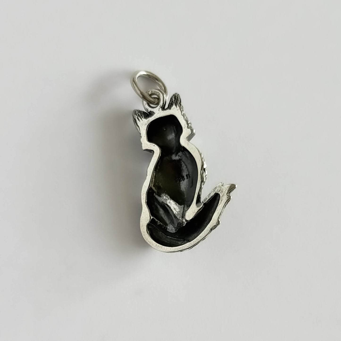 Back of sterling silver fox charm