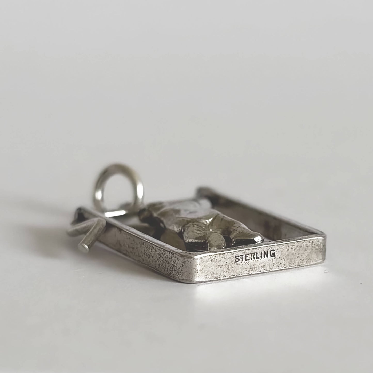 Vintage sterling silver enamel acrobat clown charm