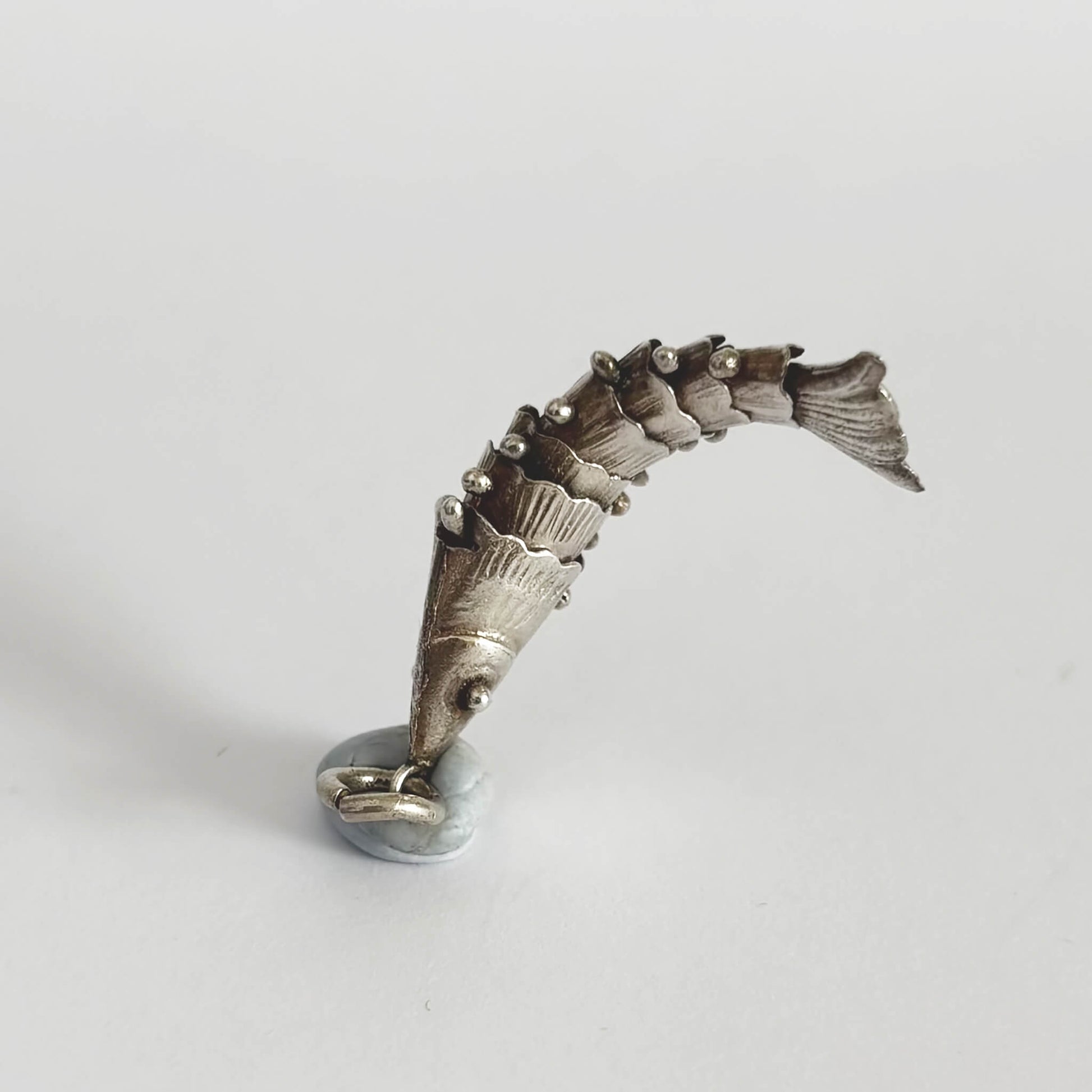 vintage silver wiggly fish charm