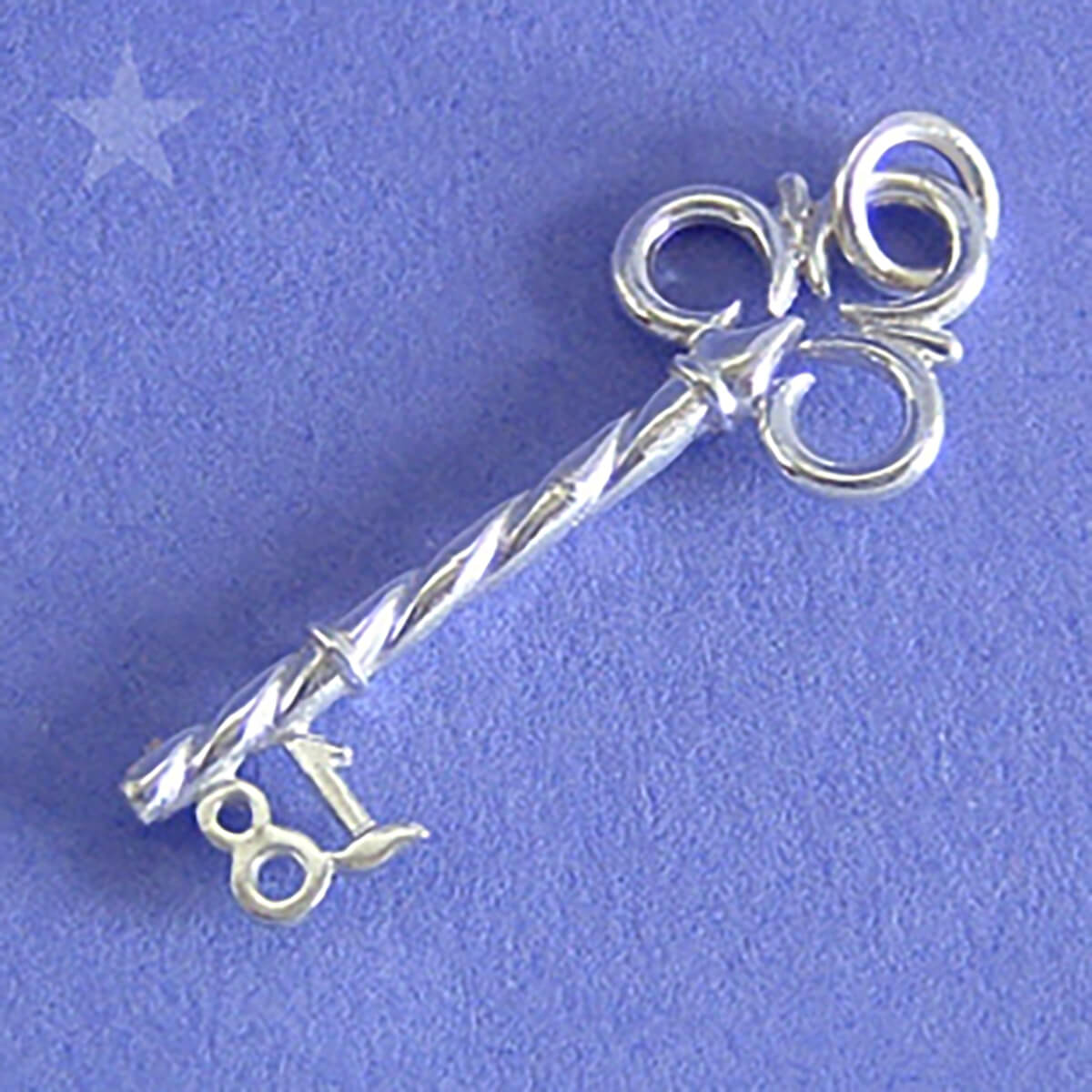 18th Birthday Key Charm Sterling Silver Anniversary Pendant