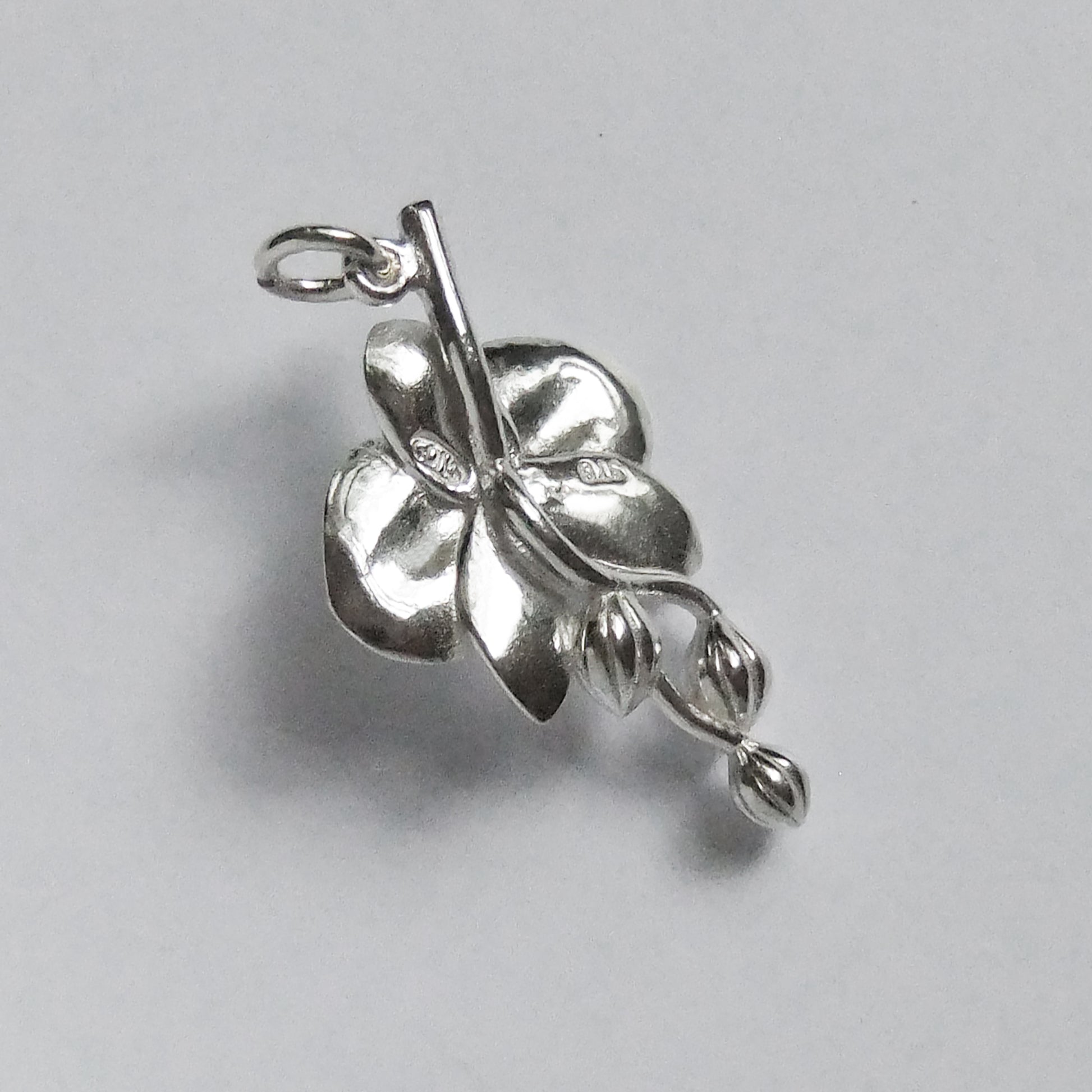 moth orchid flower charm in sterling silver