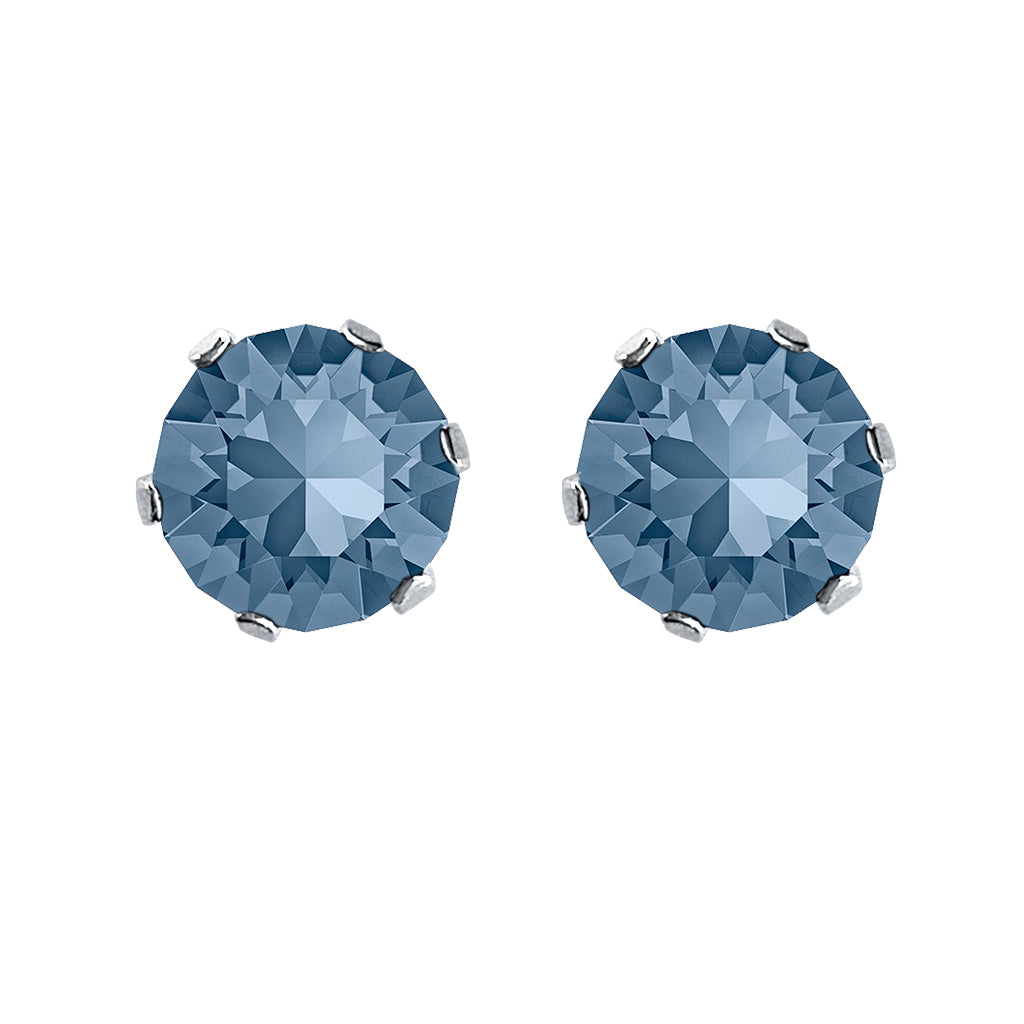 swarovski solitaire earrings | choice of colours denim
