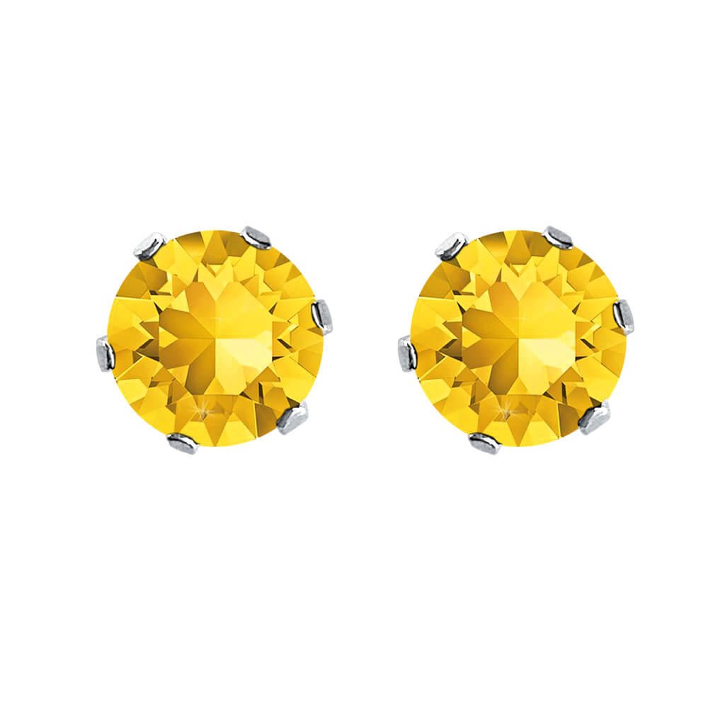 swarovski solitaire earrings | choice of colours light topaz