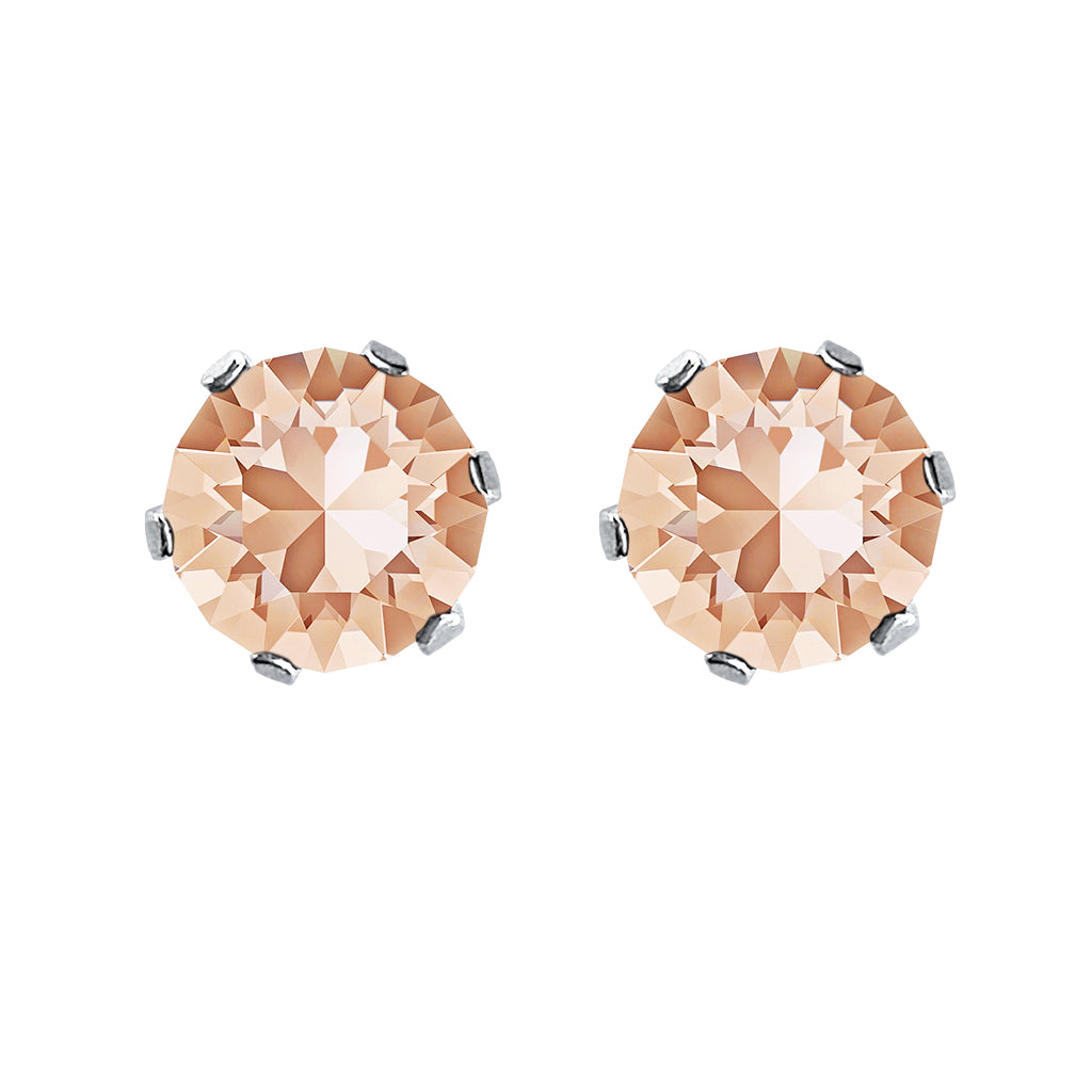 swarovski solitaire earrings | choice of colours light peach