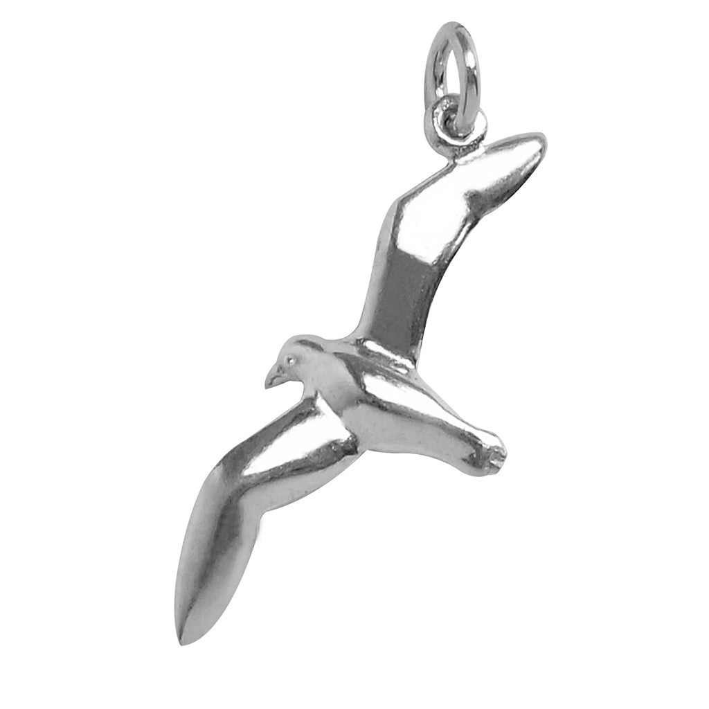 albatross flying charm in sterling silver