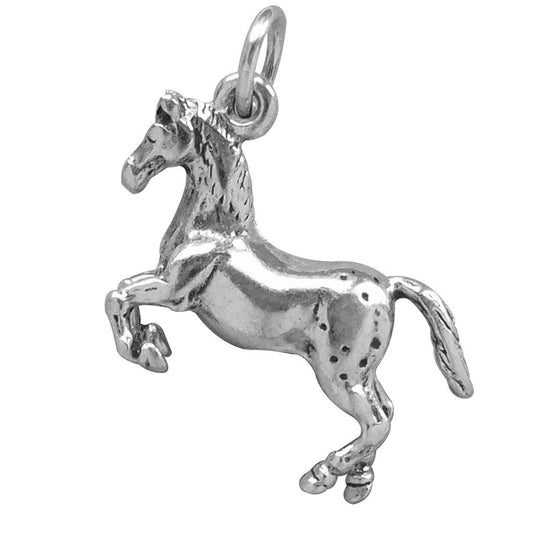 Appaloosa Horse Charm in Sterling Silver on white background