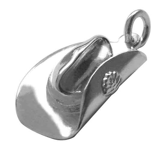 Digger hat charm in sterling silver