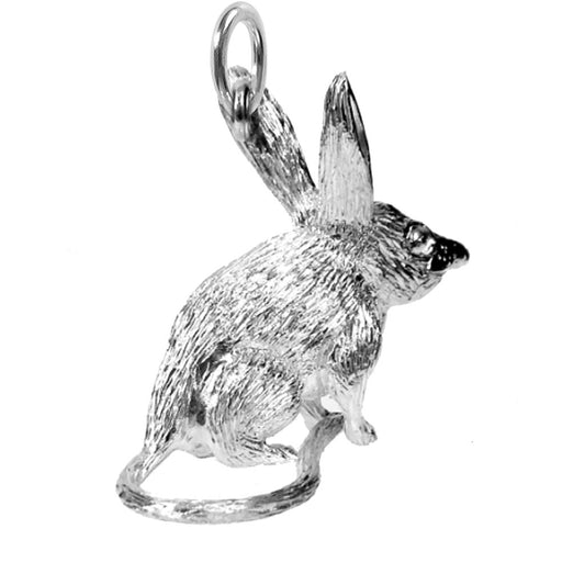 silver bilby charm on white background