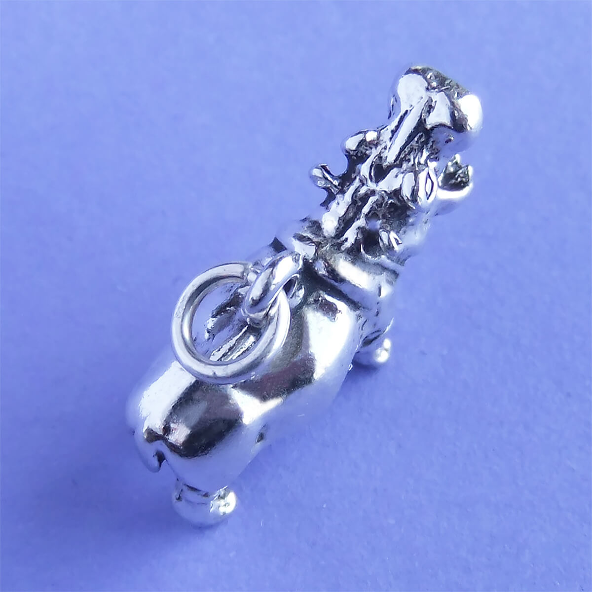 hippopotamus charm sterling silver African safari pendant