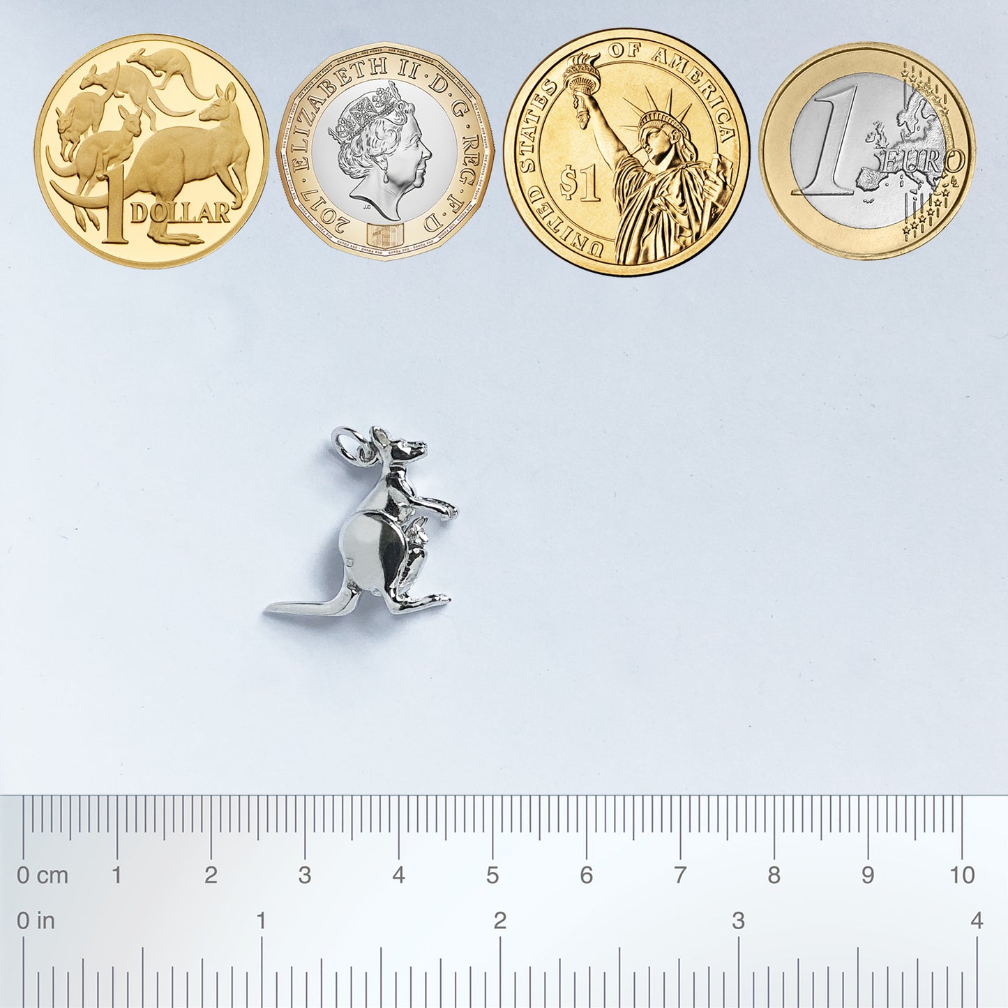 kangaroo charm with moving joey