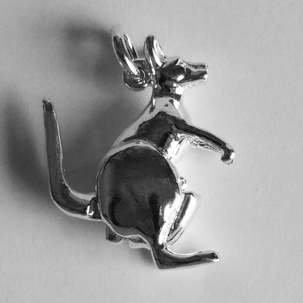 kangaroo charm with moving joey