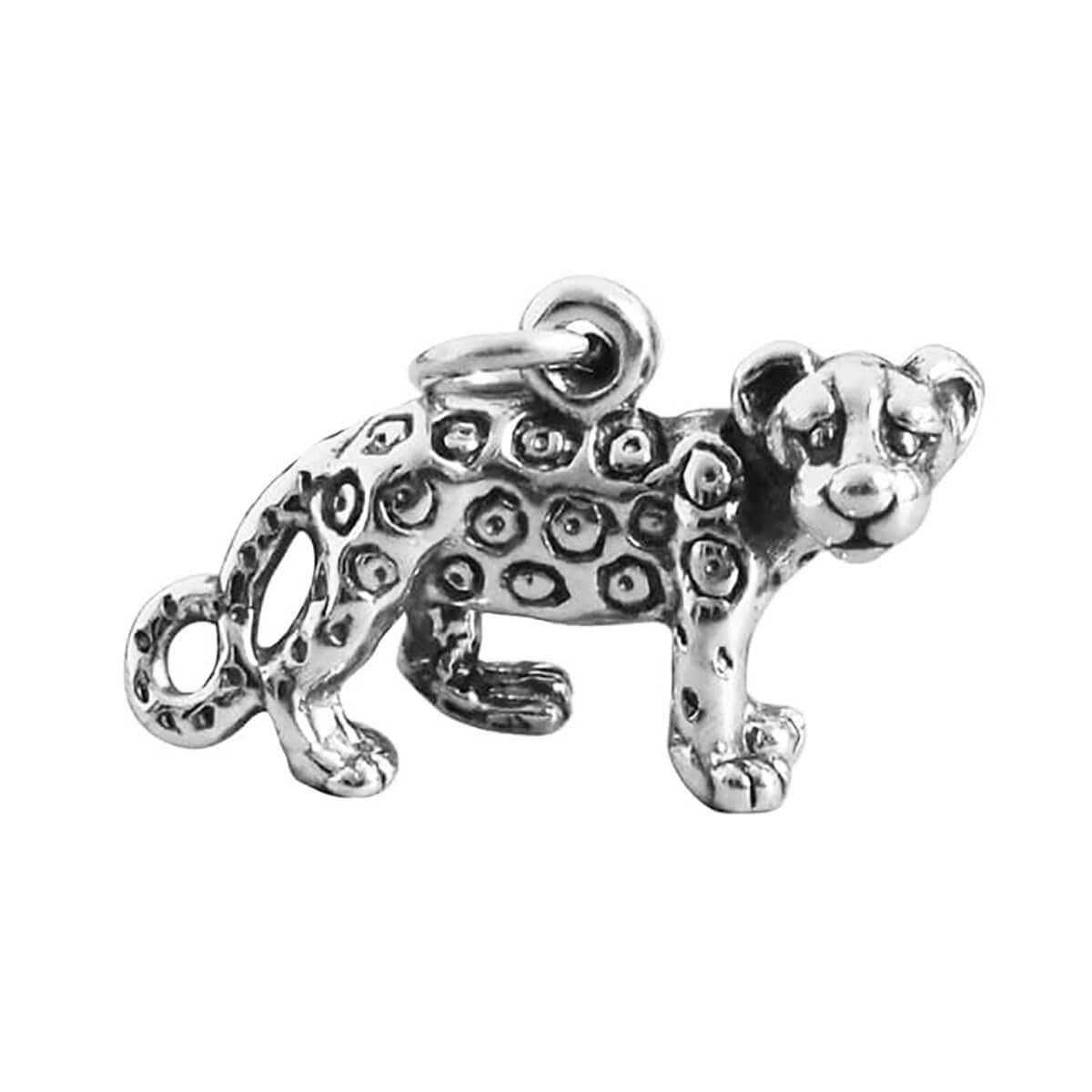Silver Pewter Cheetah Charms, Tiger Charm, Big Cat Charm For
