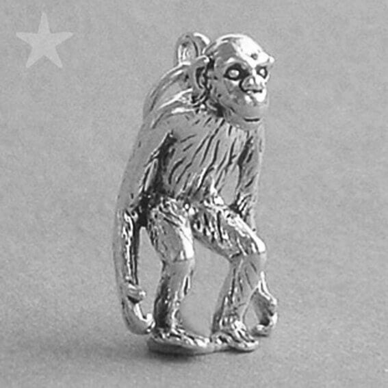 chimpanzee charm sterling silver monkey pendant