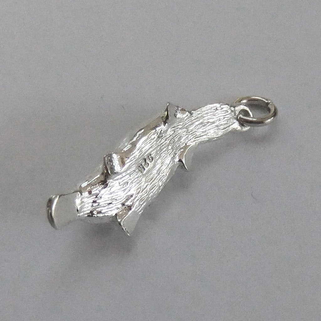 Platypus charm with opal sterling silver or gold pendant