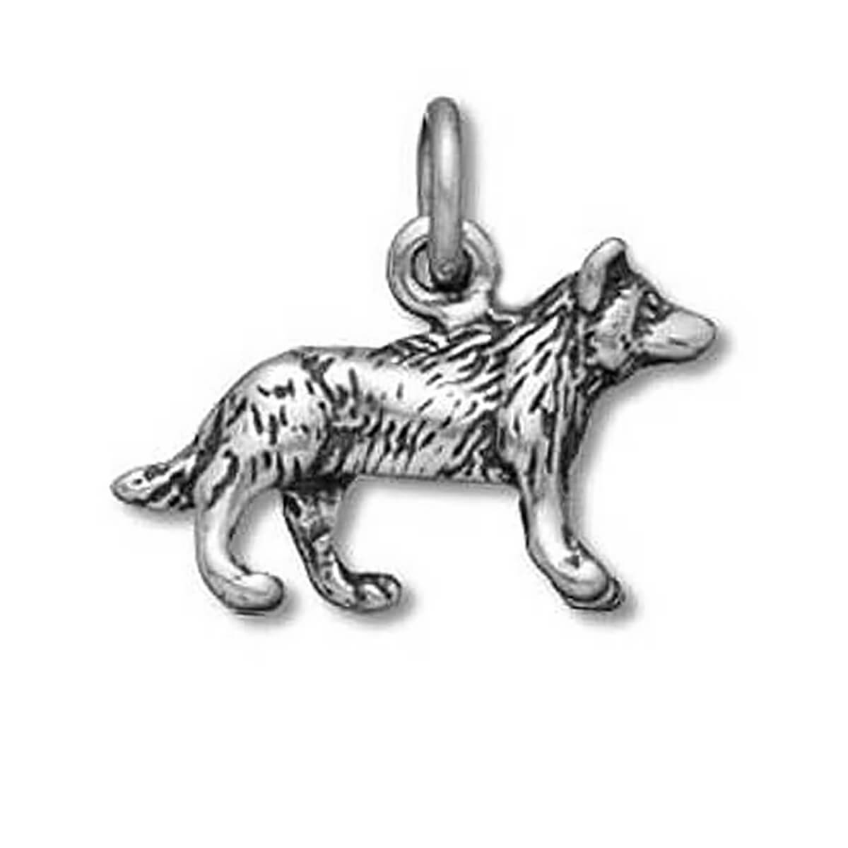 Silver hot sale wolf charm