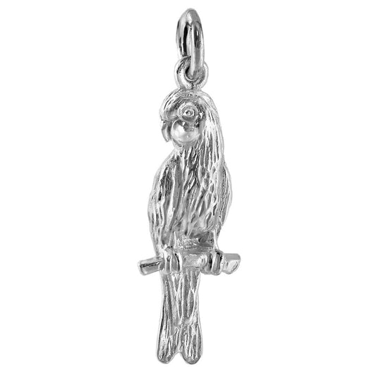 Galah charm sterling silver or gold bird pendant