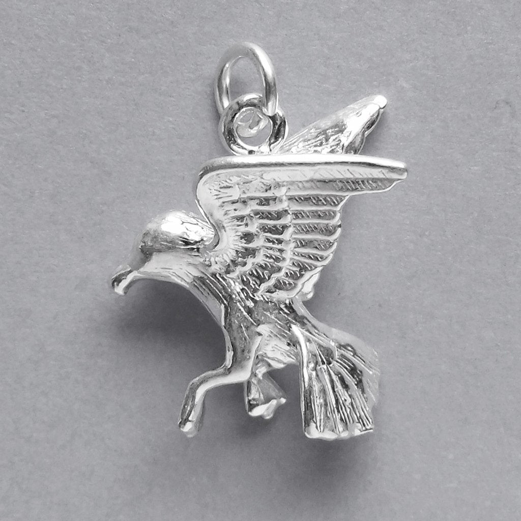 Seagull charm sterling silver or gold gull sea bird
