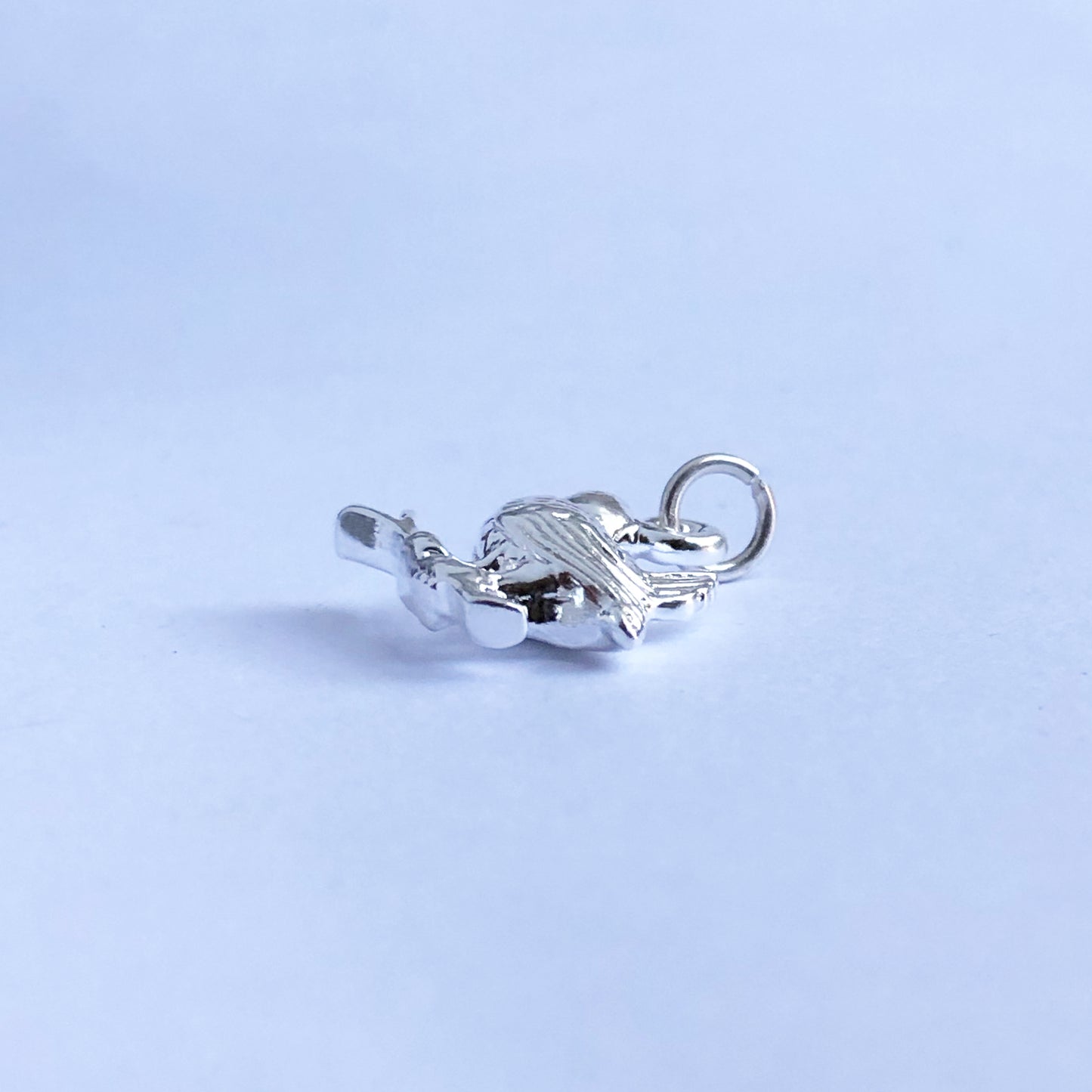 Wren charm sterling silver bird small back