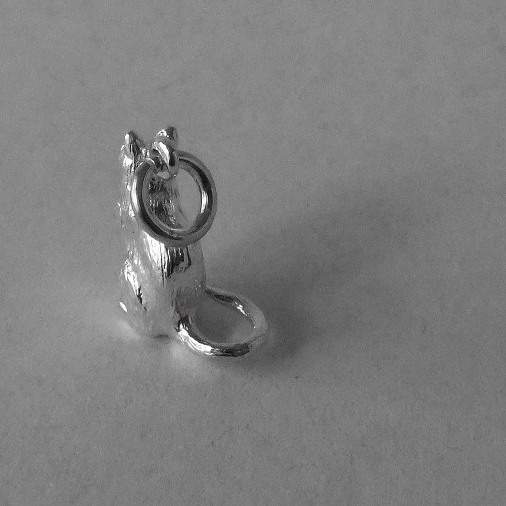Cat charm sterling silver or gold pendant