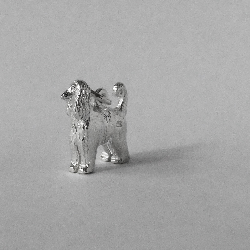 afghan hound charm sterling silver dog pendant