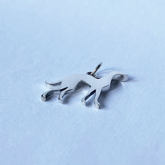 Greyhound charm sterling silver whippet dog pendant