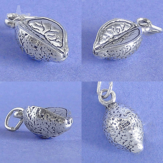 Lemon charm sterling silver citrus fruit pendant