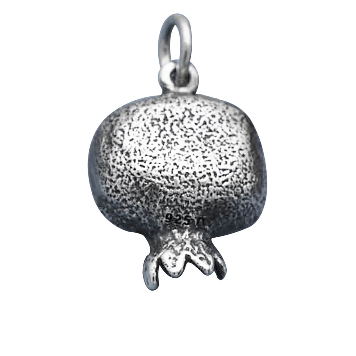 Pomegranate half charm sterling silver fruit pendant