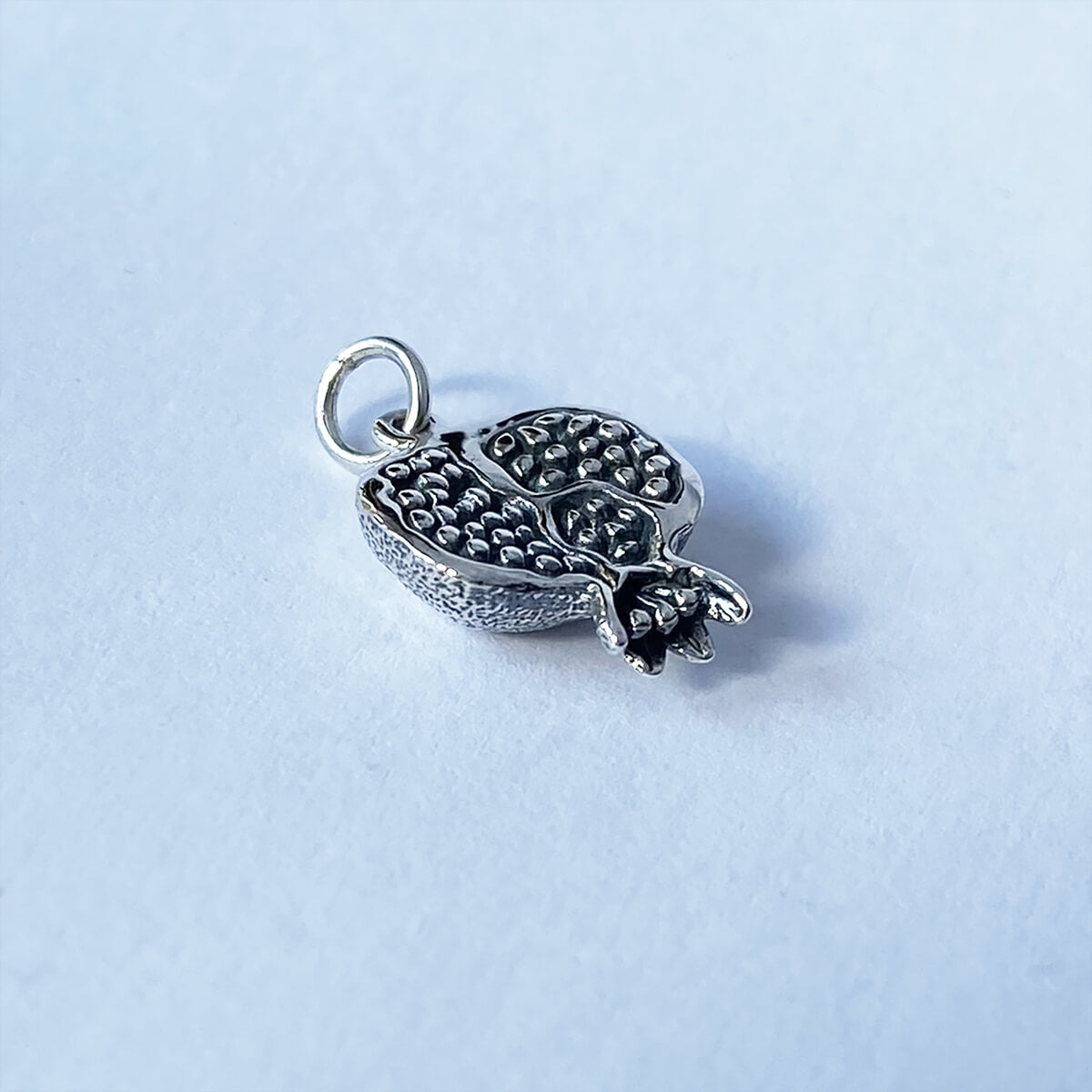 Pomegranate charm sterling silver Mediterranean fruit pendant