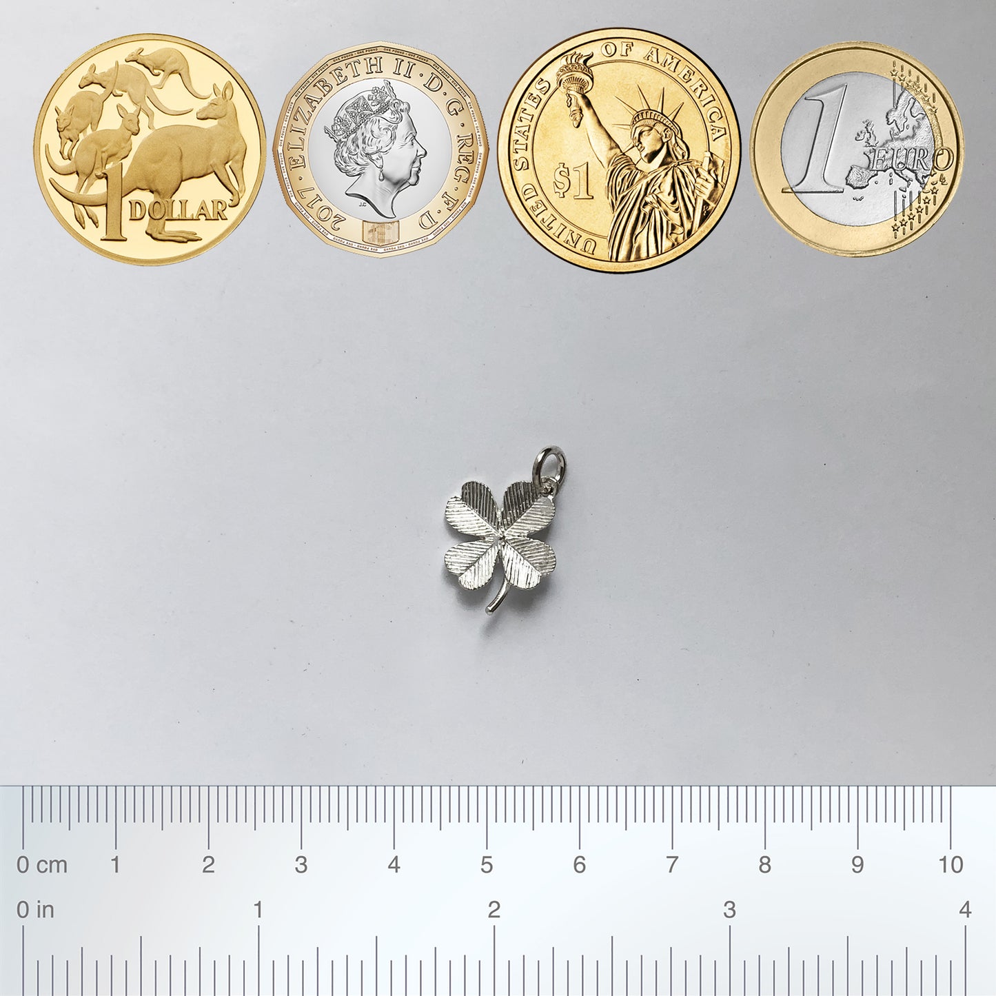 lucky four leaf clover charm