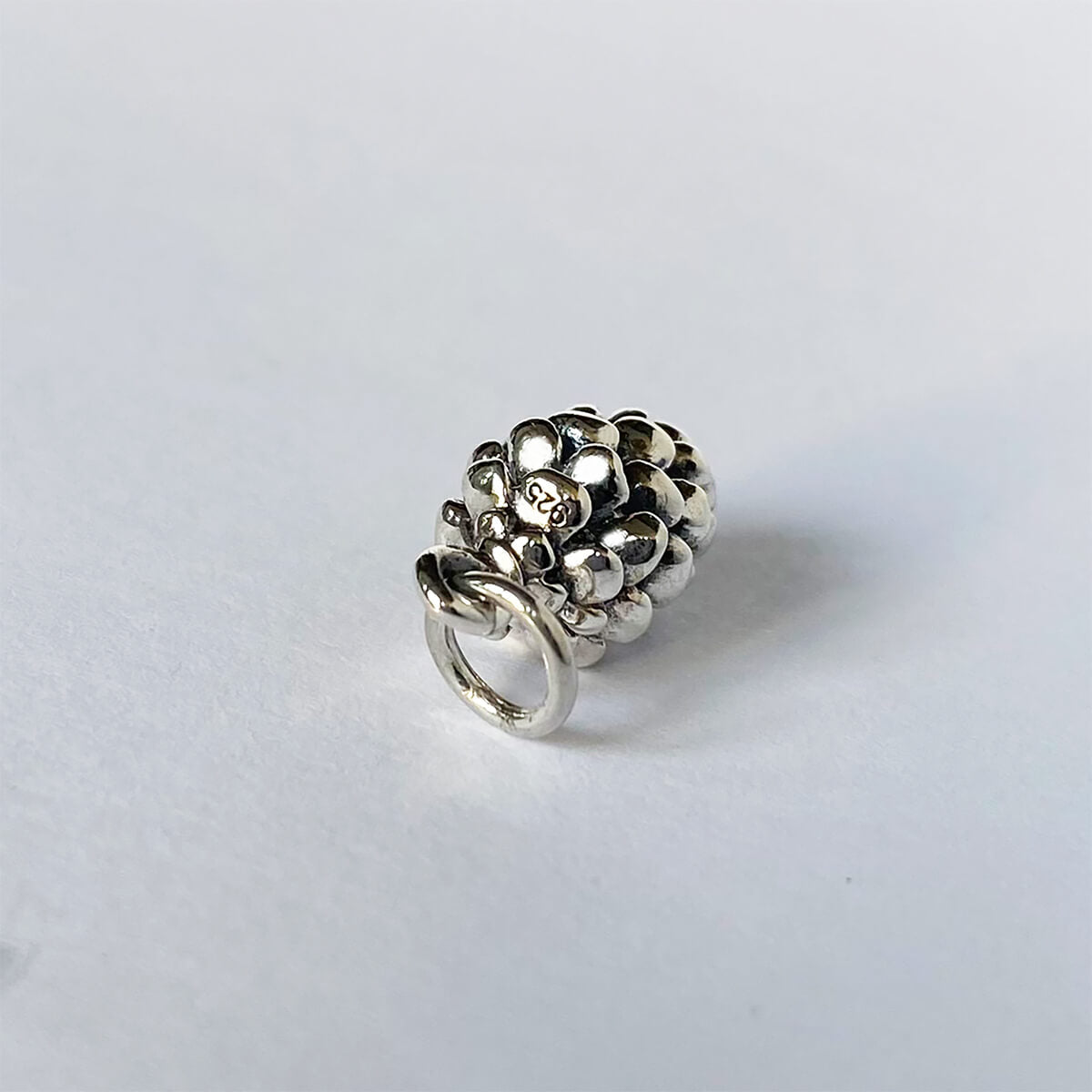 Pine cone charm sterling silver tree seed pendant