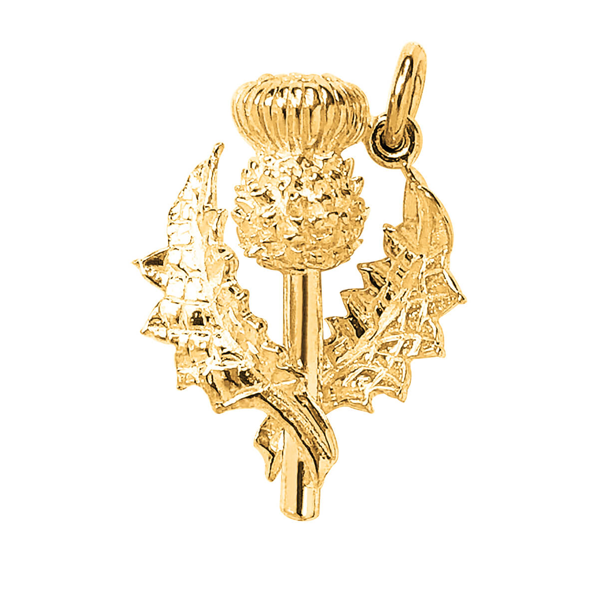 thistle charm 9ct yellow gold
