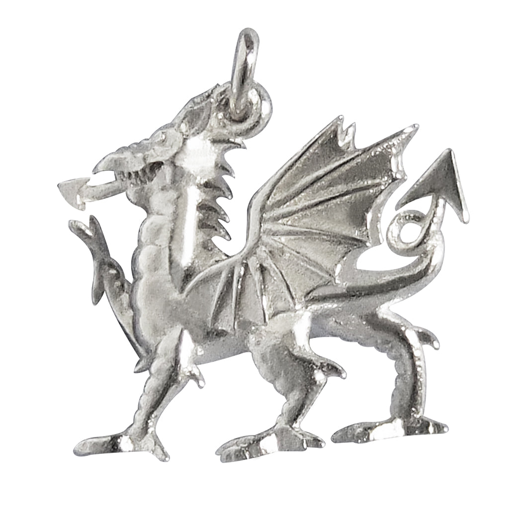 White Gold Welsh-Dragon Charm CM00185