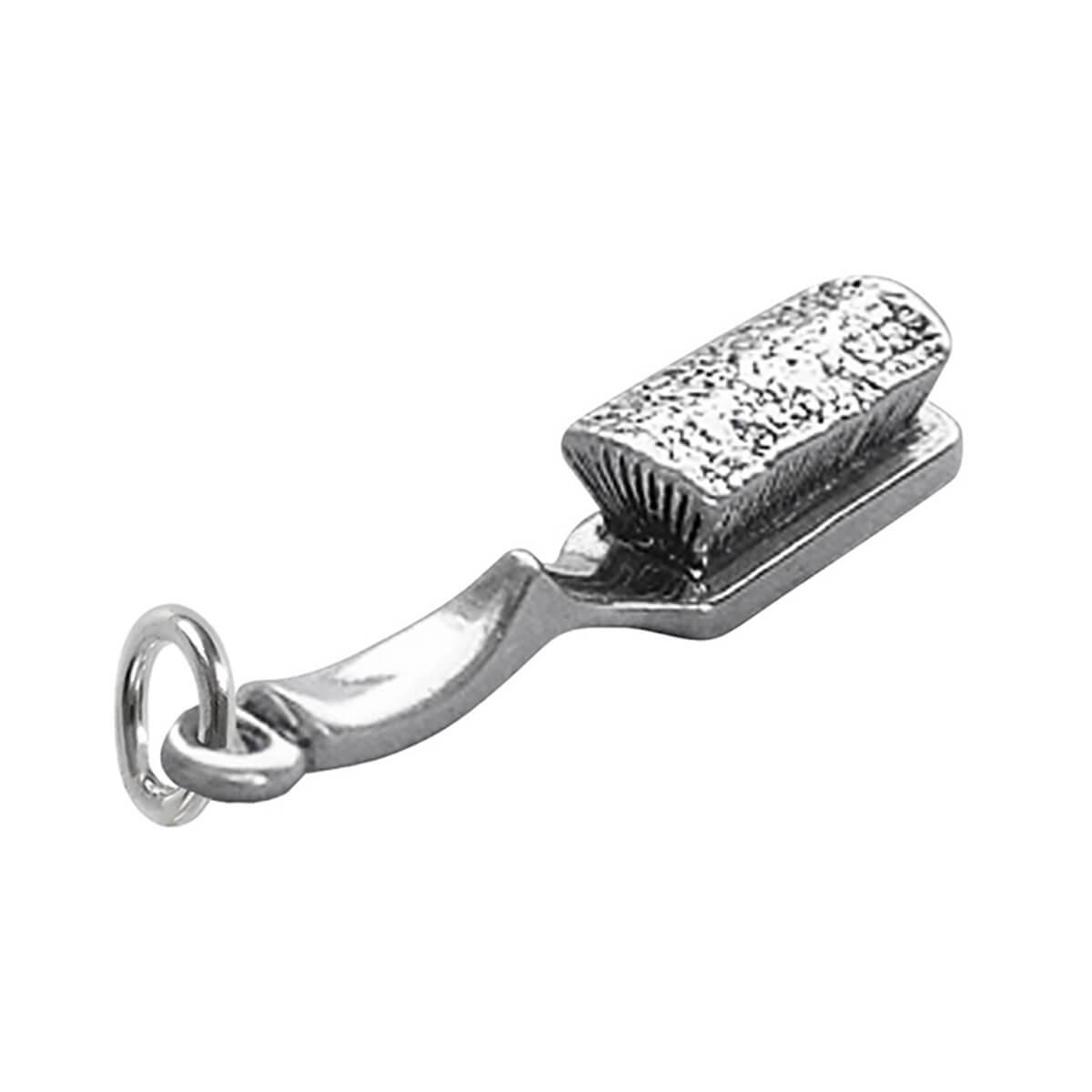 Sterling Silver Hair Brush Charm hairdresser pendant