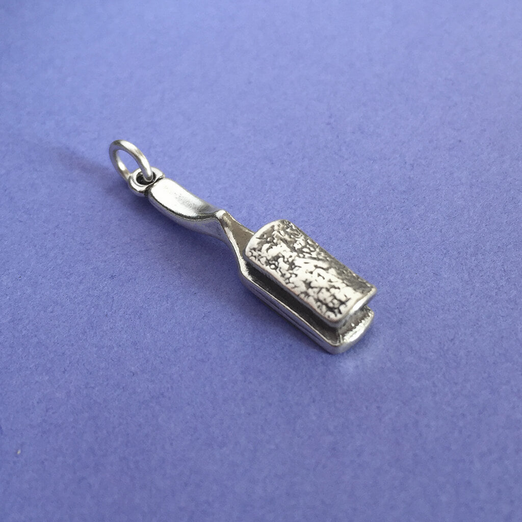 Sterling Silver Hairbrush Charm hairdresser pendant