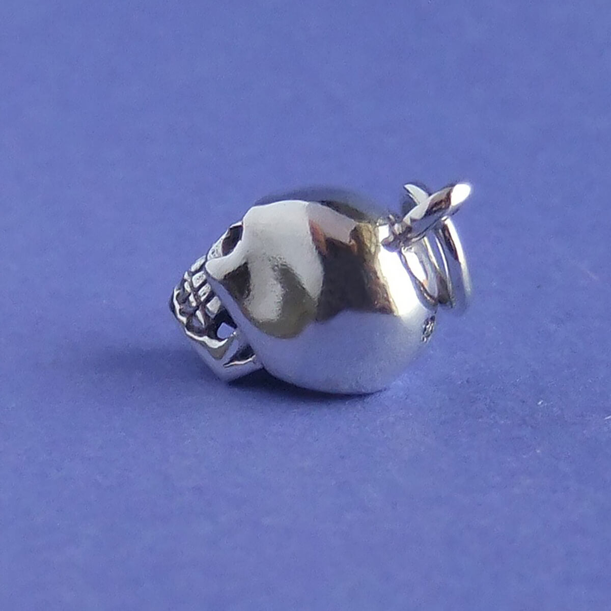Human Skull charm sterling silver halloween pendant