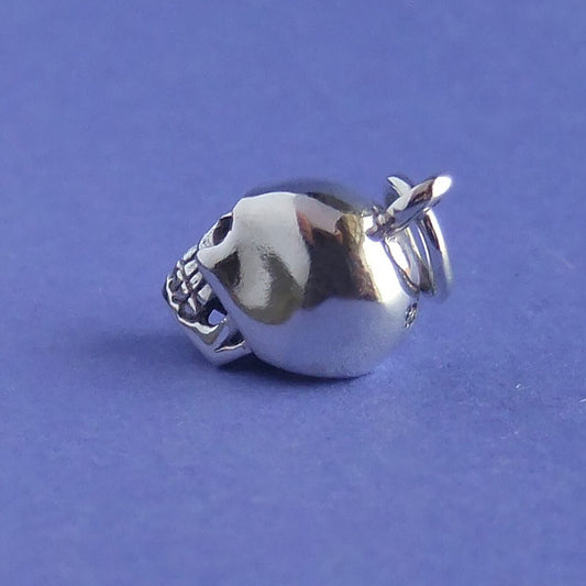 Human Skull charm sterling silver halloween pendant