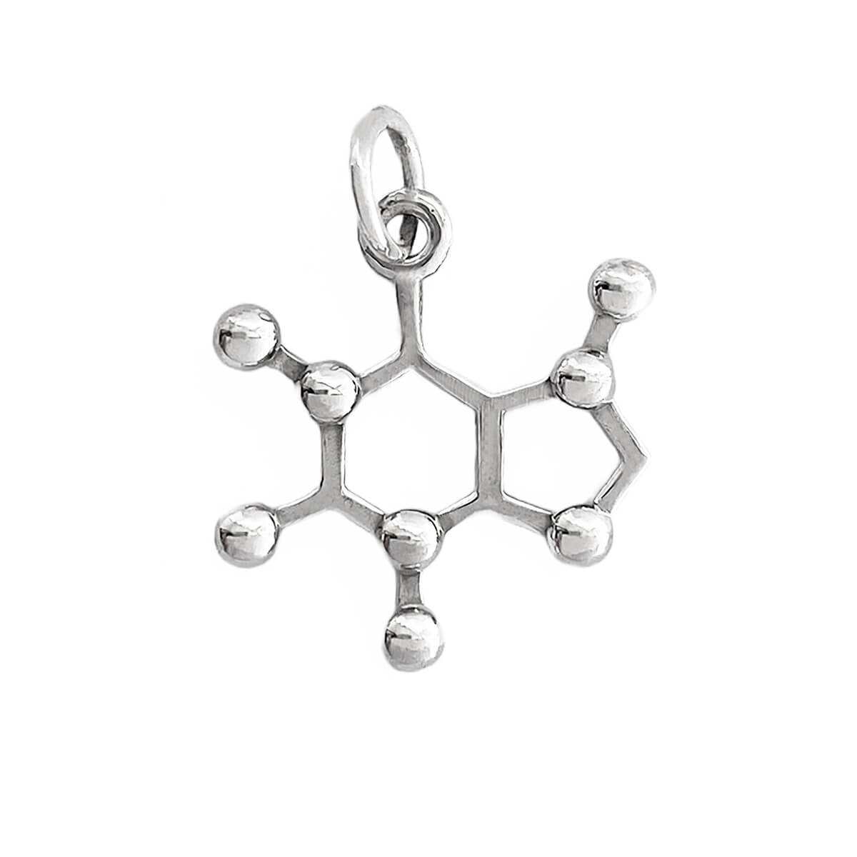 Molecule charm sterling silver science pendant