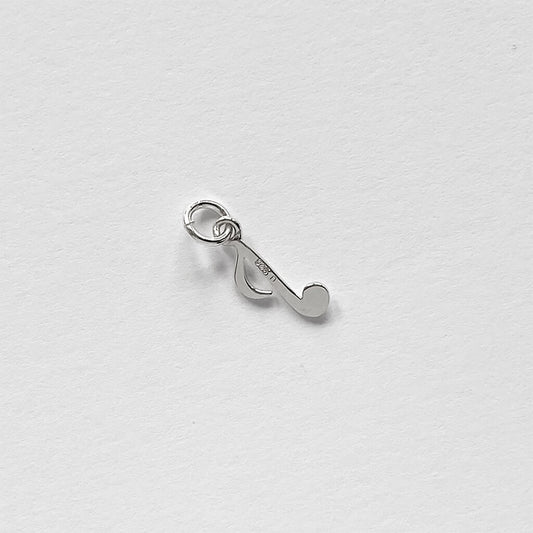 Music Note Charm Sterling Silver Eighth Pendant